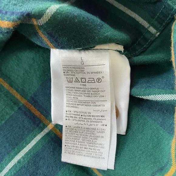 Old Navy Green Plaid Men's Shirt Size Large - Picture 3 of 3